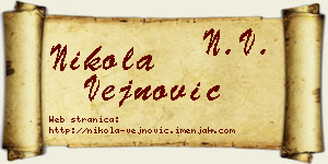 Nikola Vejnović vizit kartica